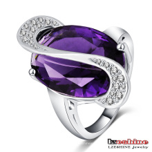 Oval Cut Diamond Amethyst Wedding Ring for Women (CRI0053-B)